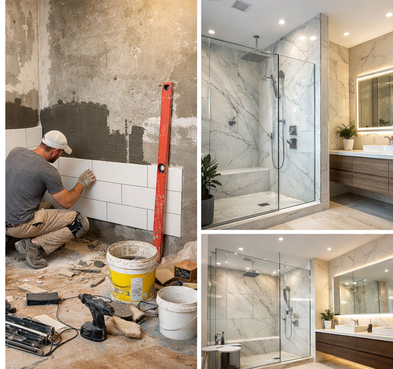 comparison between renovating one bathroom and multiple bathrooms in a modern home